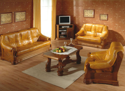 Classic Sofa Set Wood 3+2 Complete Set Seat Upholstery Sofa Set